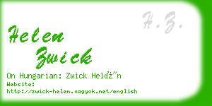 helen zwick business card